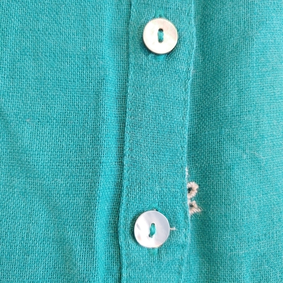 Anthropologie Maeve Pippa Eyelet Embroidered Linen Blend Swing Dress Sz S - Picture 4 of 8